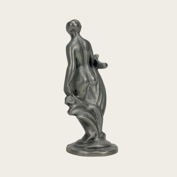 Solid Pewter Sculpture of Roman-Grecan Nude Woman