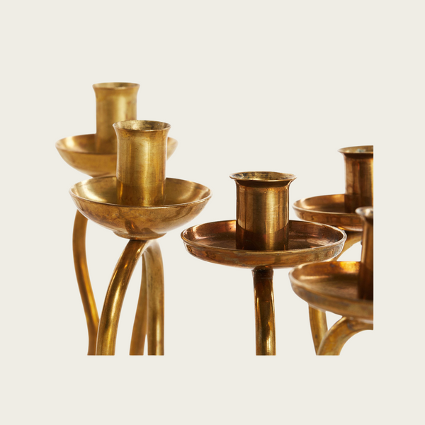Lars Holmstrom Brass Spiral Candelabra, Small