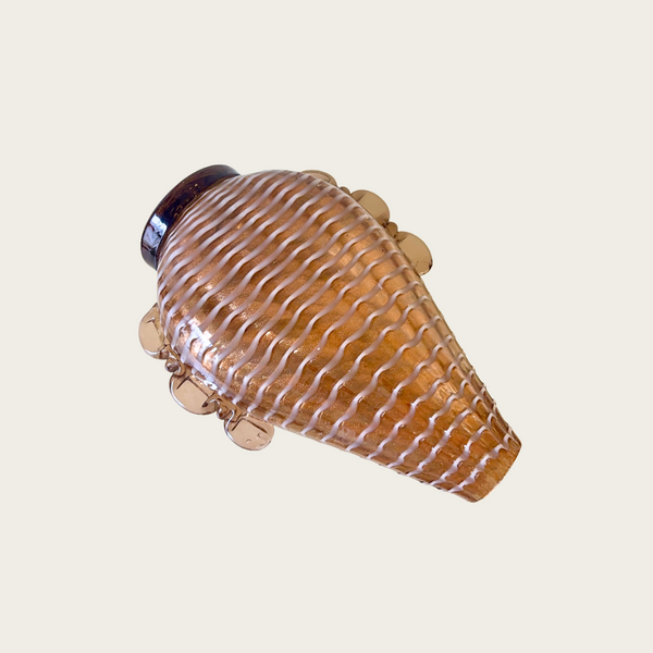 1980s Italian Blown Glass Vase “A Trina” by Ercole Barovier for Murano