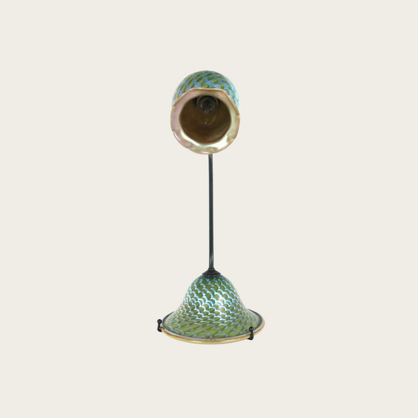 1970's Art Nouveau Style Glass Table Lamp