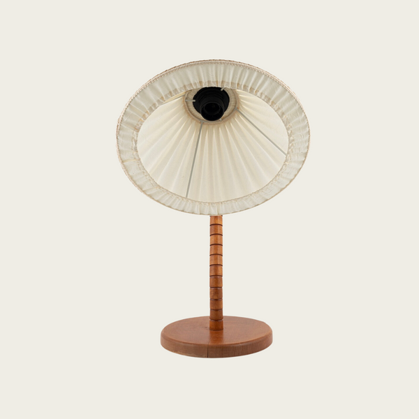 1960s Swedish Curved Beechwood Table Lamp by Markslöjd