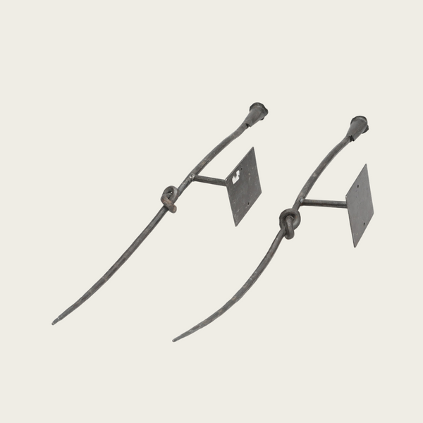 Brutalist Wrought Iron Knotted Wall Candle Sconces