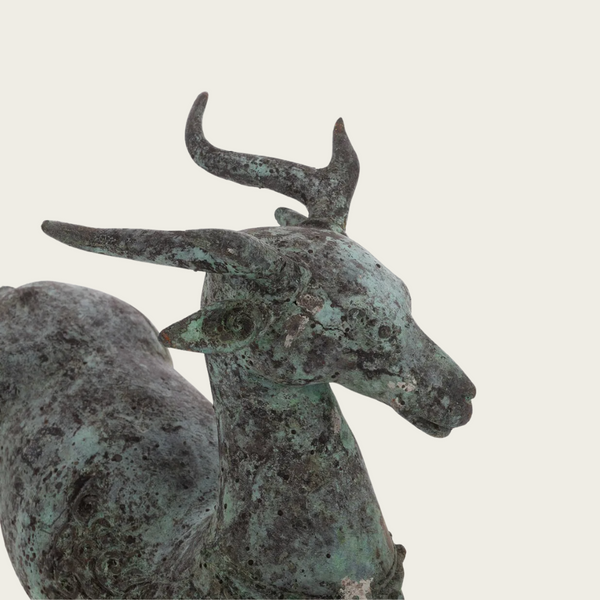 Chinese Archaic Style Cast Metal Deer