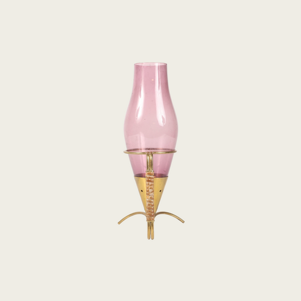 1950s Brass and Glass Candle Holder by Gunnar Ander for Ystad Metall
