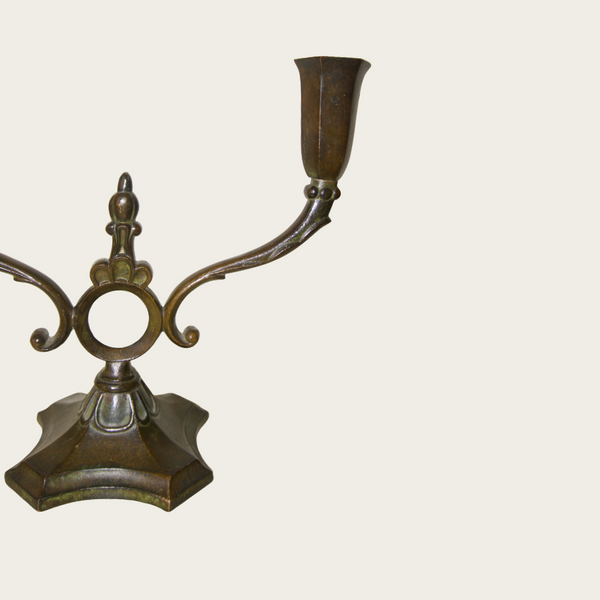 Pair of 1930s Bronze Candlesticks by Ystad Brons