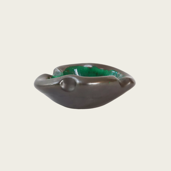 1960‘s French Black Modernist Ceramic Vide Poche in the Style of Georges Jouve