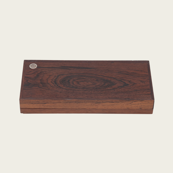 Rosewood Box with Sterling Silver Inlay by Hans Hansen