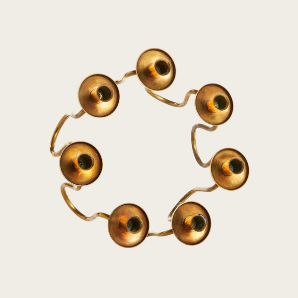 Lars Holmstrom Brass Spiral Candelabra, Small