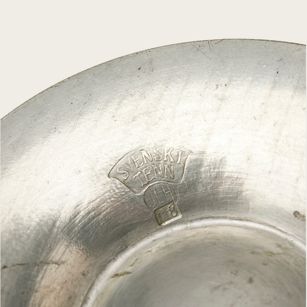 1930's Art Deco Swedish Polished Pewter Handled Vase/Jug by JL Hultman for Svenskt Tenn