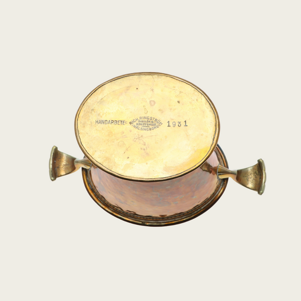 1931 Brass Vase with Decorative Hangers By Rich Ringström, Giselör & kunstsmide, Hälsingborg