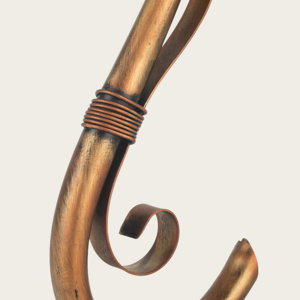 Ovular Blown Glass and Copper Table Lamp