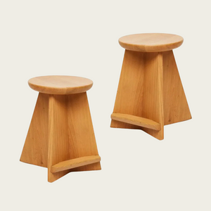 Modernist Solid Oak Counter Stool