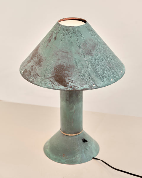 1980's Patinated Copper Table Lamps by Ron Rezek