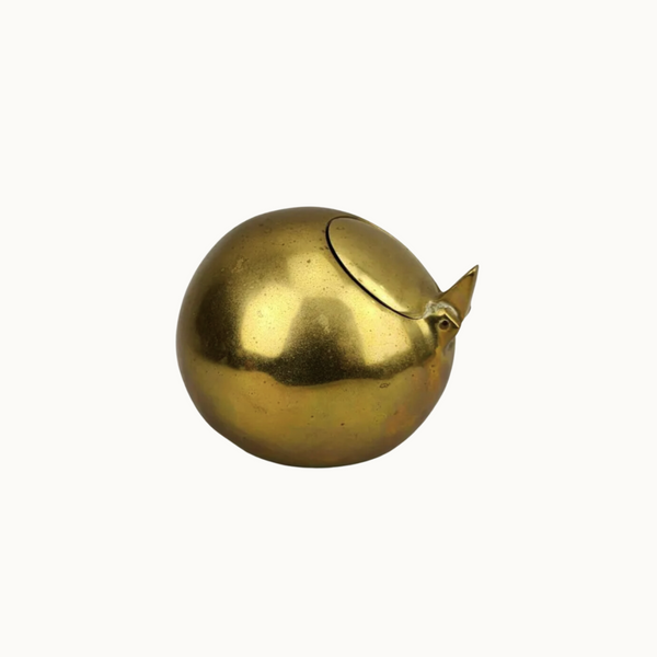 1980's Hollywood Regency Style Solid Brass Spherical Sculpture / Ashtray