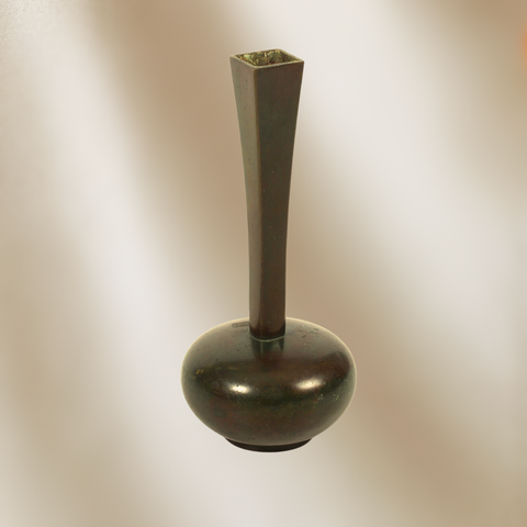 1930's "Model 67" Patinated Bronze Bud Vase by Jacob Ängman for GAB Brons,
