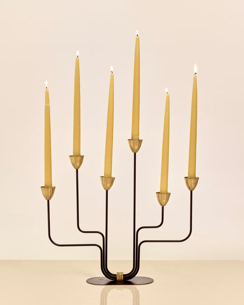 Brass and Lacquered Metal Candelabra by Gunnar Ander for Ystad Metal (Large Edition)