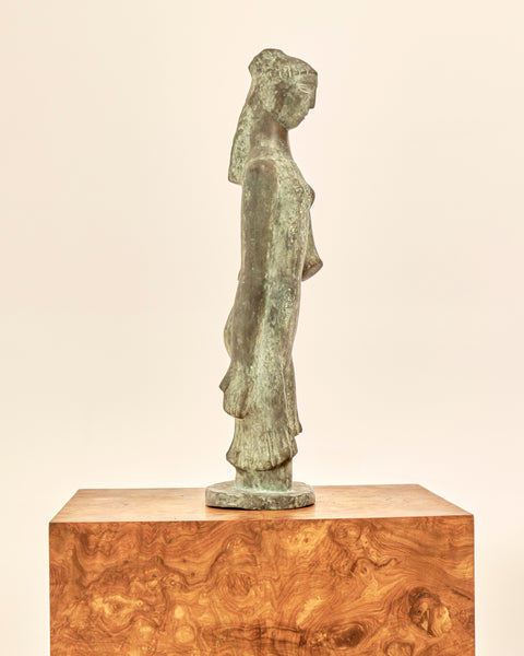 Patinated Bronze Sculpture of Woman